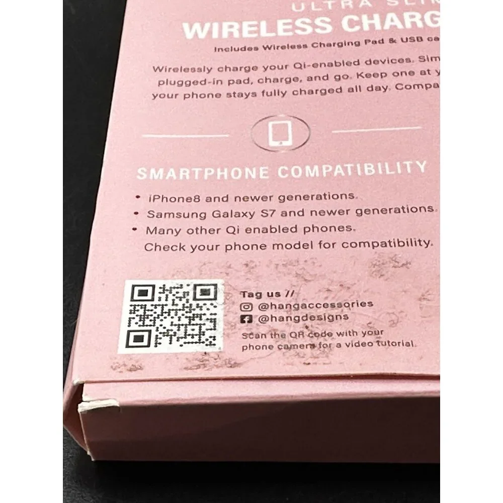 Hang‎ Accessories Ultra Slim Wireless Charging Pad New Box Damage iPhone Android